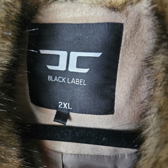 Jordan Craig Black Label Tan Long Faux Fur Trim Wool Blend Coat Womens Plus 2X - Picture 7 of 9